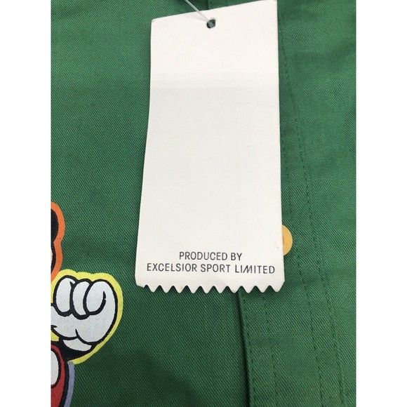 Vintage 90s Disney MICKEY MOUSE Green Long Sleeve Button Up Shirt Boys Size 14 - Picture 6 of 11